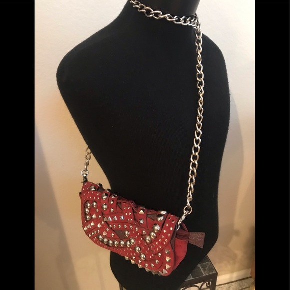 NWOT NICOLE LEE Red Wine Studded BAG - Picture 2 of 7